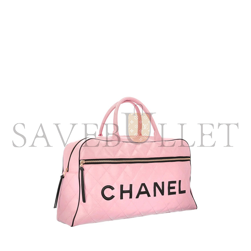 Ch**el BOWLING BAG CALFSKIN PINK (48*25*15cm)